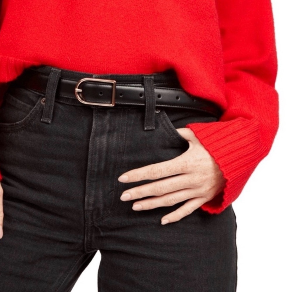 Kate Spade Black Belt with Gold Buckle - Picture 3 of 5